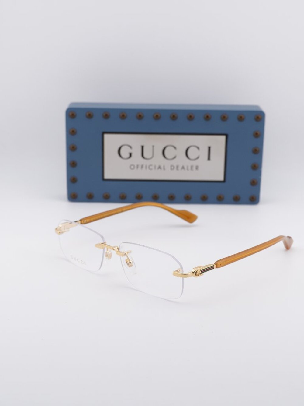 Gucci GG1221O 006 Rectangle Eyeglasses - Gold 56mm